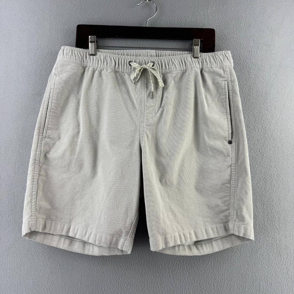 Vuori Optimist Shorts Mens XL Gray Corduroy Elastic Waist Drawstring